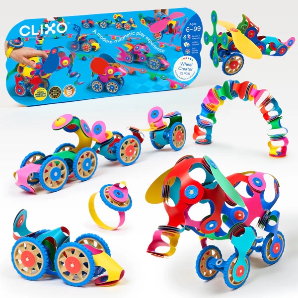 Clixo Wheel Creator Pack 72 piece magnetic building set UAE